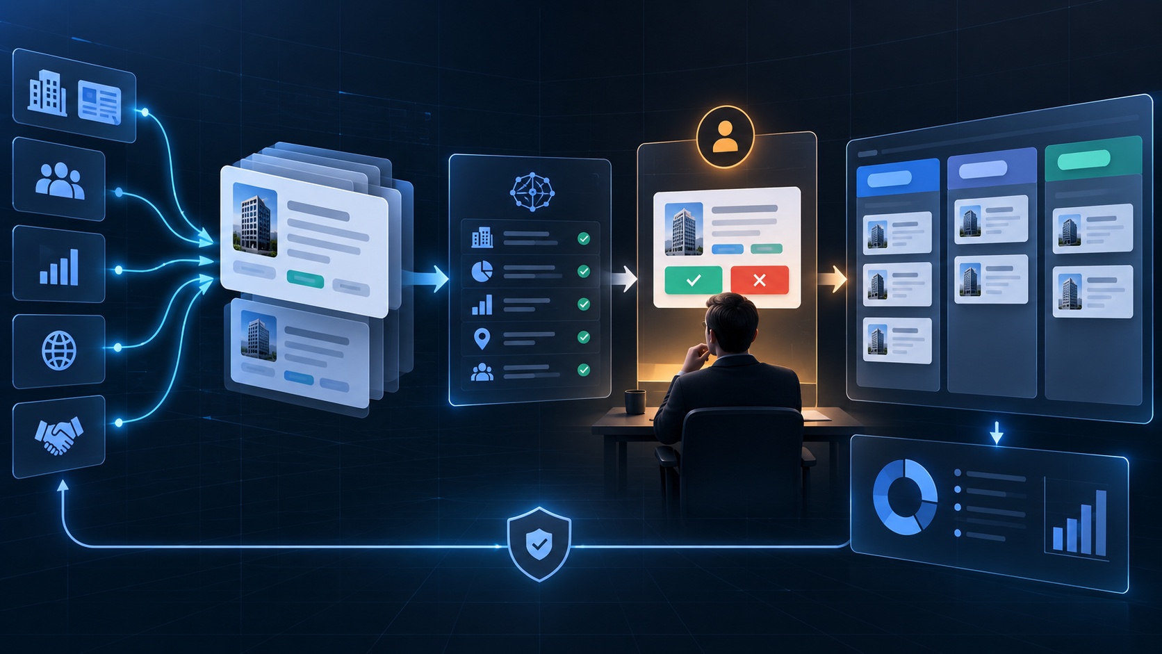 Sistema de prospección B2B con cualificación, revisión humana, CRM y medición