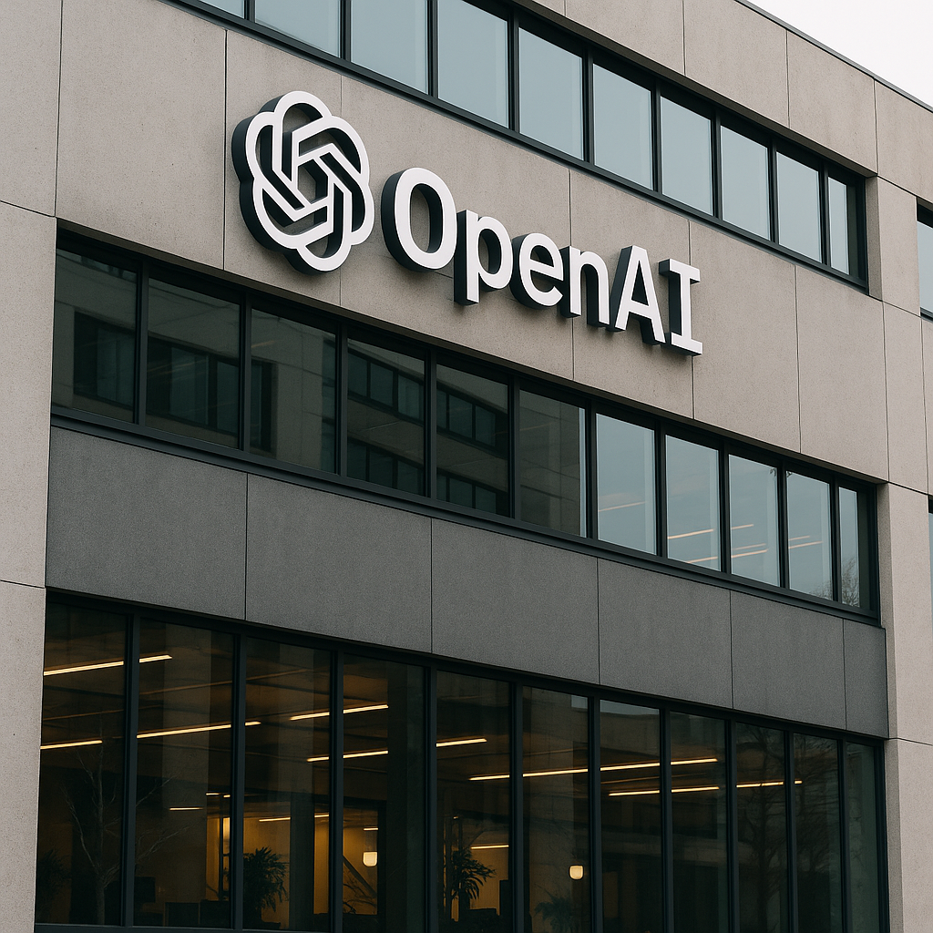 Fachada con el logotipo de OpenAI