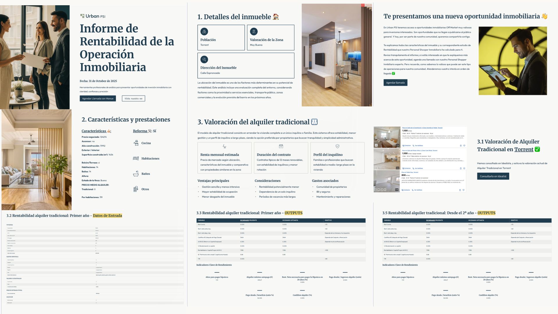 Informe de rentabilidad Urban PSI - portada y características del inmueble