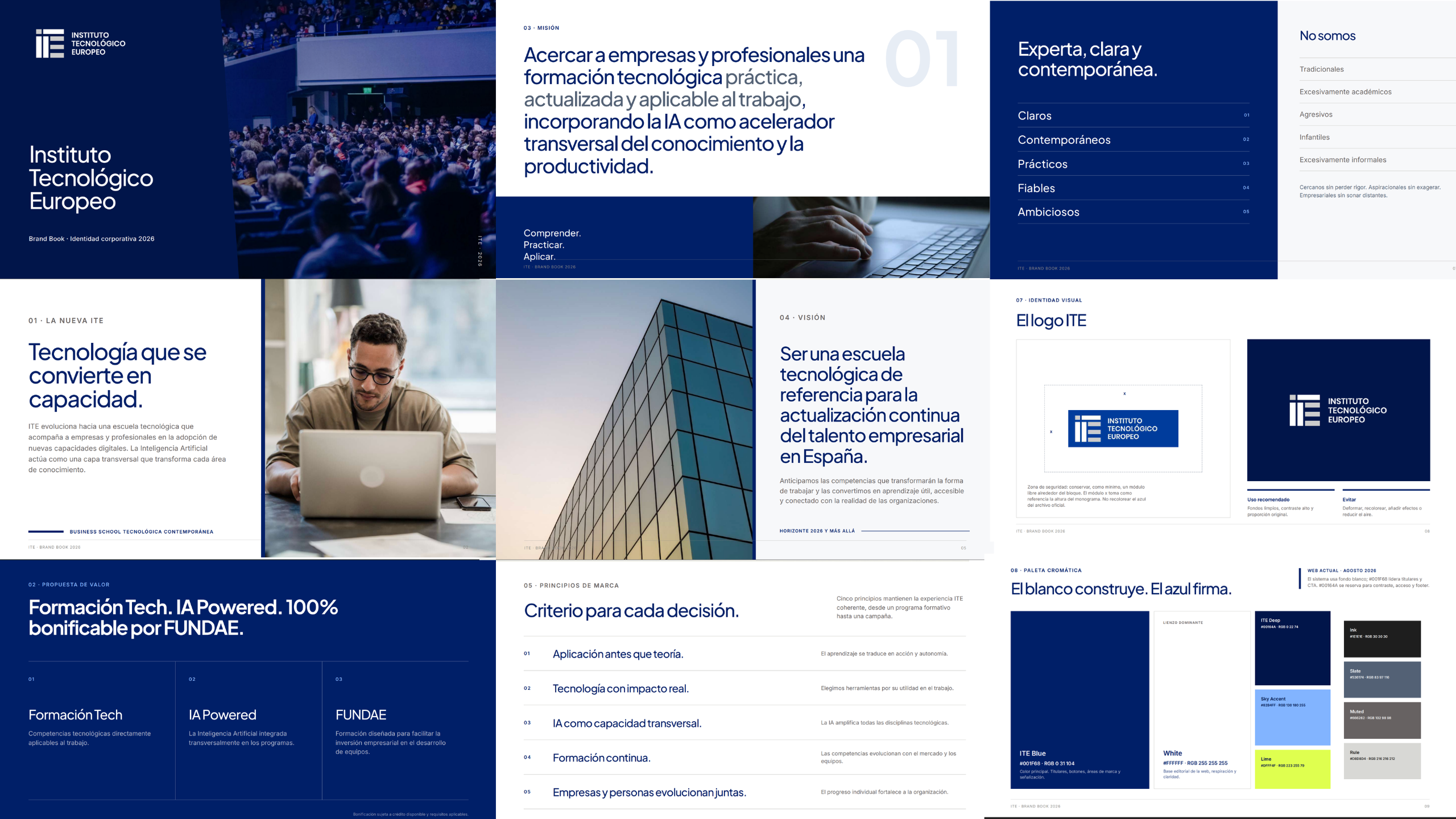Resumen visual del Brand Book del Instituto Tecnológico Europeo