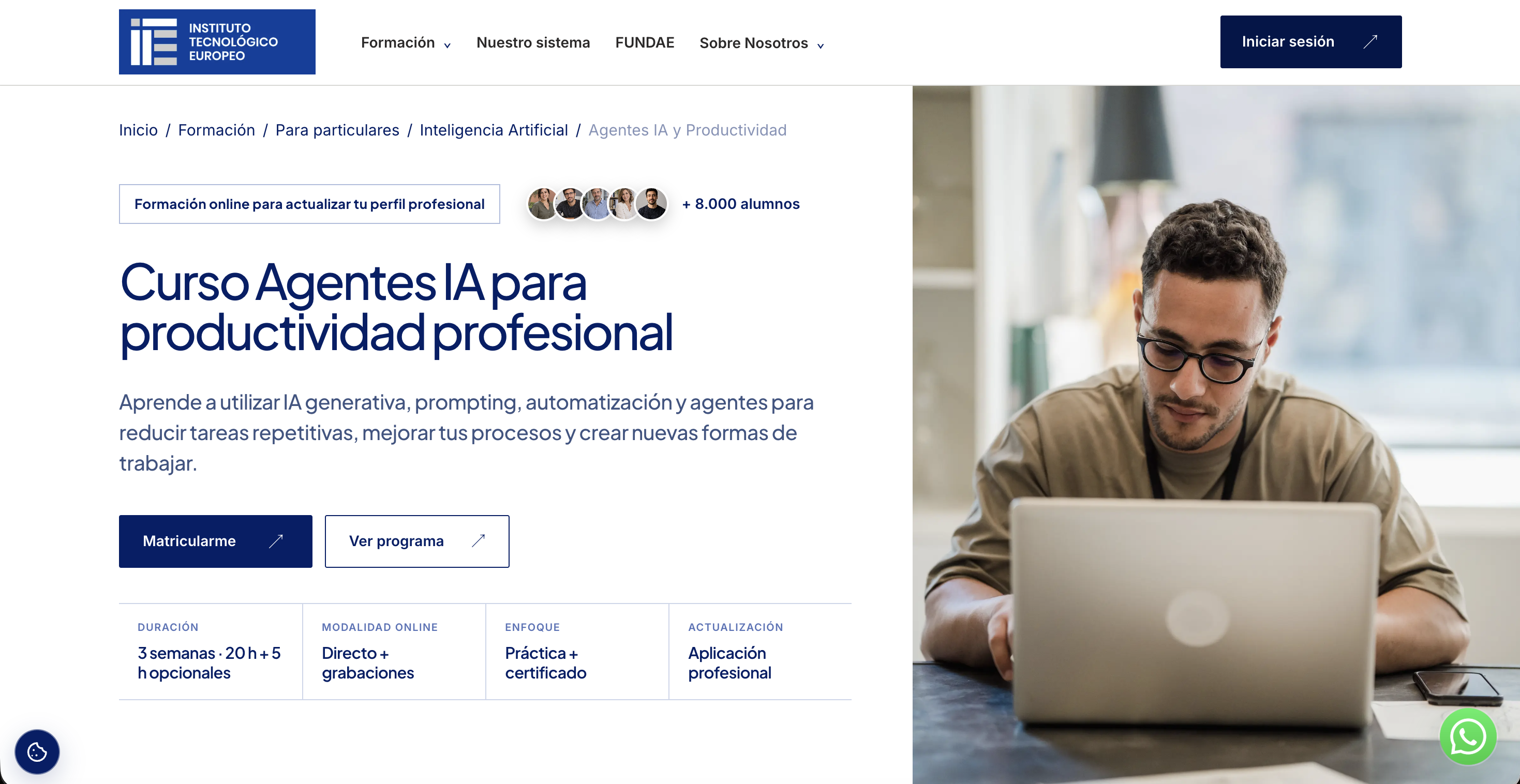 Página formativa de ITE preparada para una arquitectura SEO y AEO