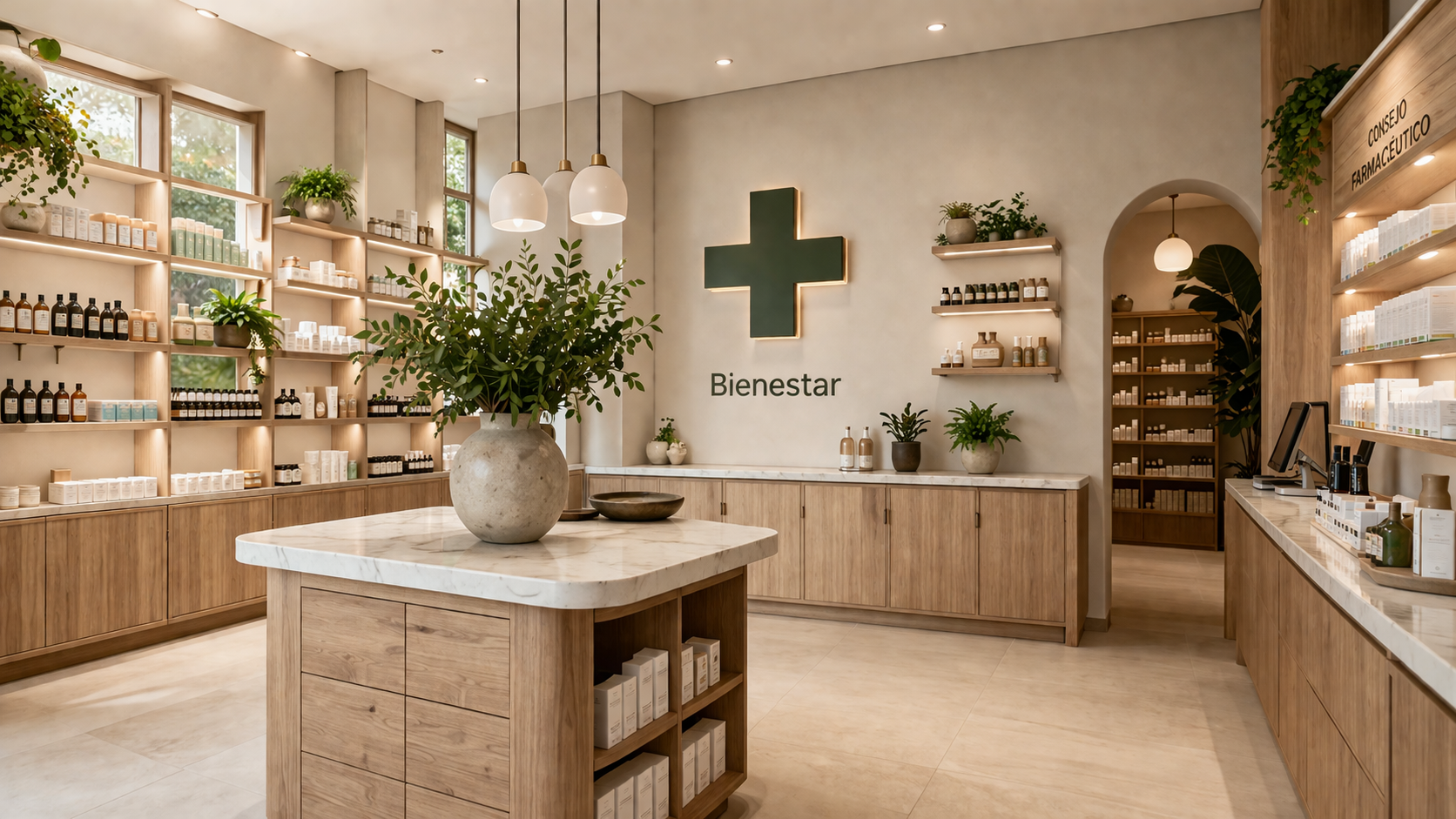 Farmacia boutique alineada con el posicionamiento premium de SANA® Nutrients