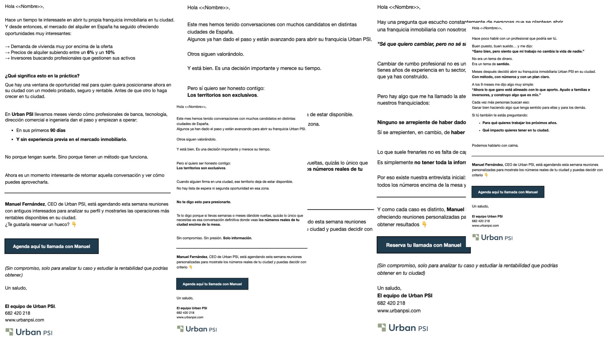 Secuencia de email marketing automatizada en el CRM de Urban PSI